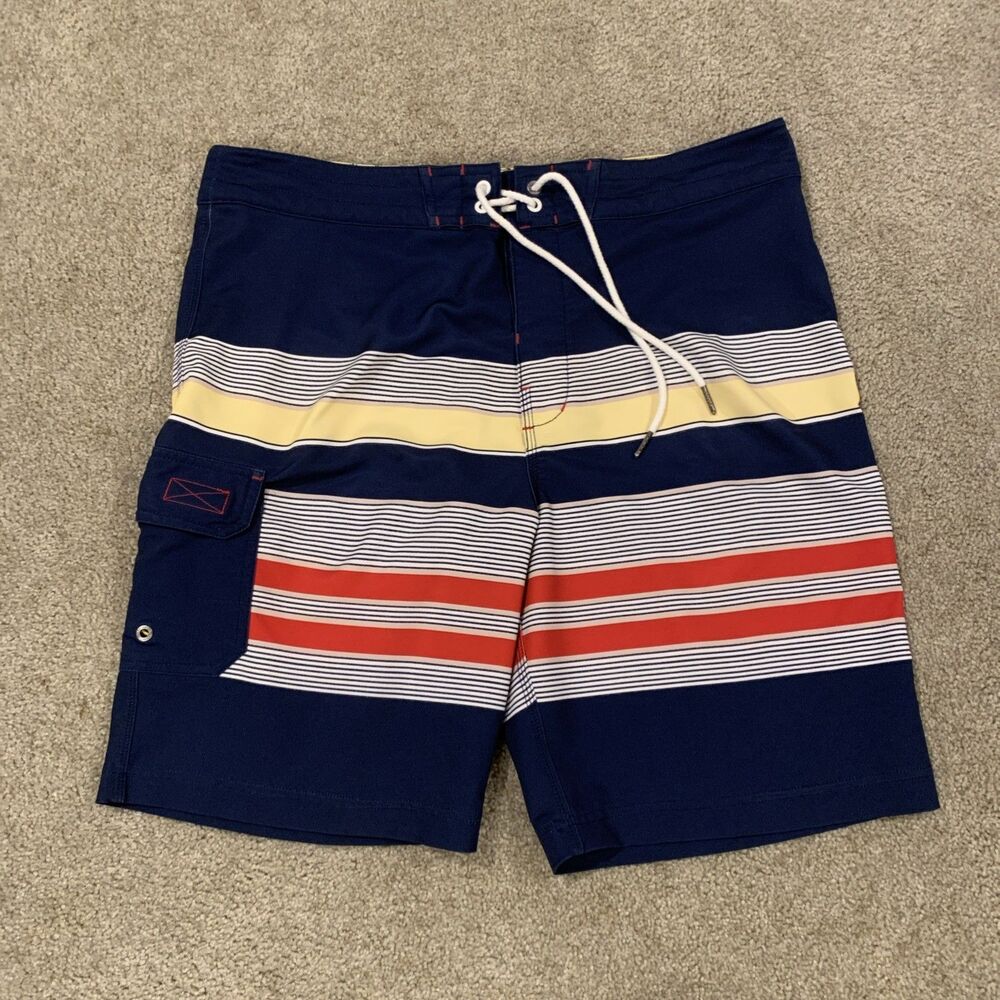 Sperry Top-Sider Swim Trunks Mens 36 Multicolor Nautical Stripe Board Shorts